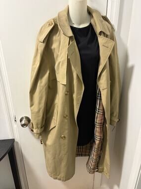Classic plaid lined trench coat